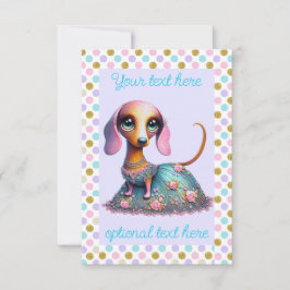 Convites Partido Dachshund de Olhos Grandes