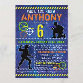 Convites Partido Dart Wars Blaster Gun Birthday