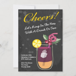Convites Partido das Bebidas Cocktail de Ano Novo Personali