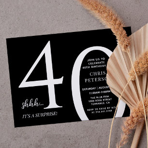 Convites Partido de 4aniversário de 40 anos de surpresa min