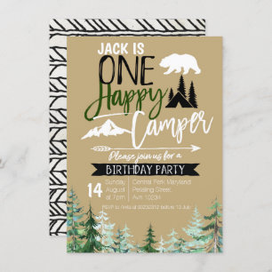 Convites Partido de acampamento do primeiro aniversario do