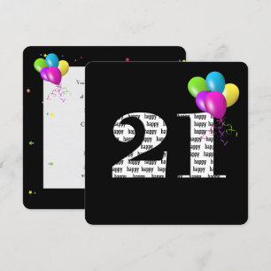 Convites Partido de aniversário de 21 anos com grupo do