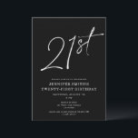 Convites Partido de aniversário de 21 anos de 21 anos de Sc<br><div class="desc">Este convite para o aniversário de 21 anos moderno apresenta um fundo preto chic com escrita branca e tipografia moderna. O roteiro diz "21ruas". Todas as cores (até mesmo o script do ano) são personalizáveis completa e facilmente. Você pode até adicionar uma foto atrás! Basta usar a "ferramenta design" no...</div>