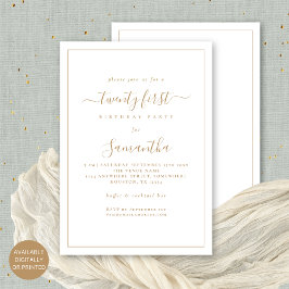 Convites Partido de aniversário de 21 anos de Borda de Scri