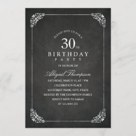 Convites Partido de aniversário de 30 anos adulto do quadro
