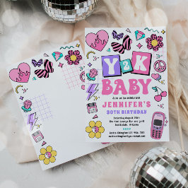 Convites Partido de aniversário de 30 anos de Disco 90s Y2K