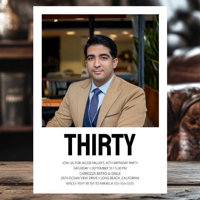 Convites Partido de aniversário de 30 anos de Fotografia Mo (Criador carregado)