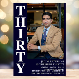 Convites Partido de aniversário de 30 anos de Fotografia Mo