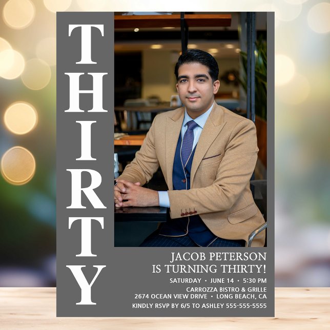 Convites Partido de aniversário de 30 anos de Fotografia Mo (Criador carregado)