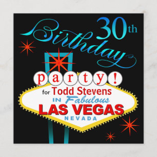 Convites Partido de aniversário de 30 anos de Las Vegas