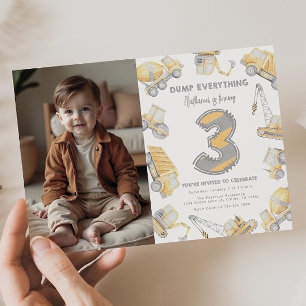 Convites Partido de aniversário de 3 anos do Caminhão de Co