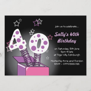 Convites Partido de aniversário de 40 anos da caixa de