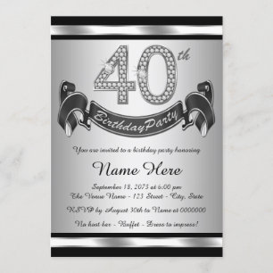 Convites Partido de aniversário de 40 anos de prata