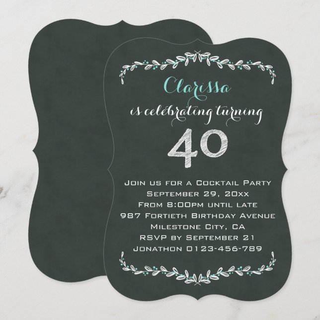 Convites Partido de aniversário de 40 anos do louro do (Frente/Verso)