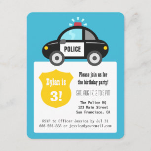 Convites Partido de aniversário de criança bonito do carr