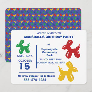 Convites Partido de aniversário de criança colorido dos