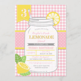 Convites Partido de aniversário de criança cor-de-rosa do