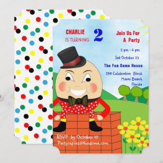 Convites Partido de Aniversário de criança da Humpty Dumpty