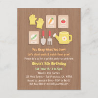 Partido de aniversário de criança das sementes e