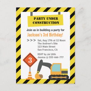 Convites Partido de aniversário de criança do tema da