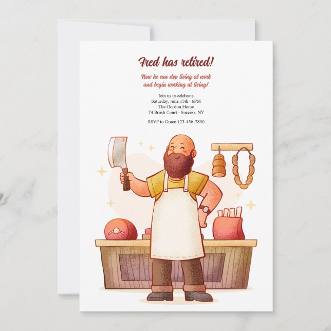 Convites Partido de Aposentação do Butcher (Frente)