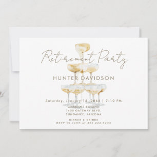 Convites Partido de Aposentação em Torre de Champanhe