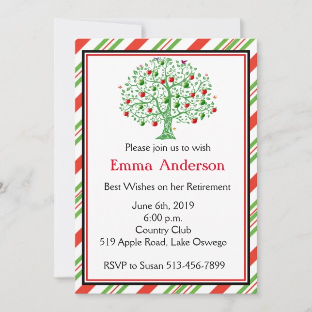 Convites Partido de aposentadoria bonito do professor da (Frente)