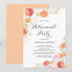 Convites Partido de aposentadoria dos pêssegos e das flore