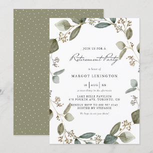 Convites Partido de aposentadoria semeado da grinalda do