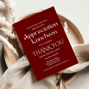 Convites Partido de Apreciação Moderno Burgundy