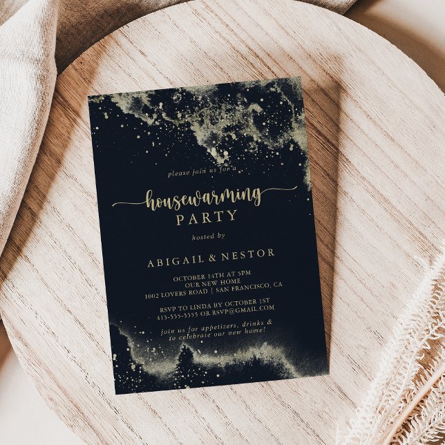 Convites Partido de Aquecimento Familiar Dourado de Água (Criador carregado)