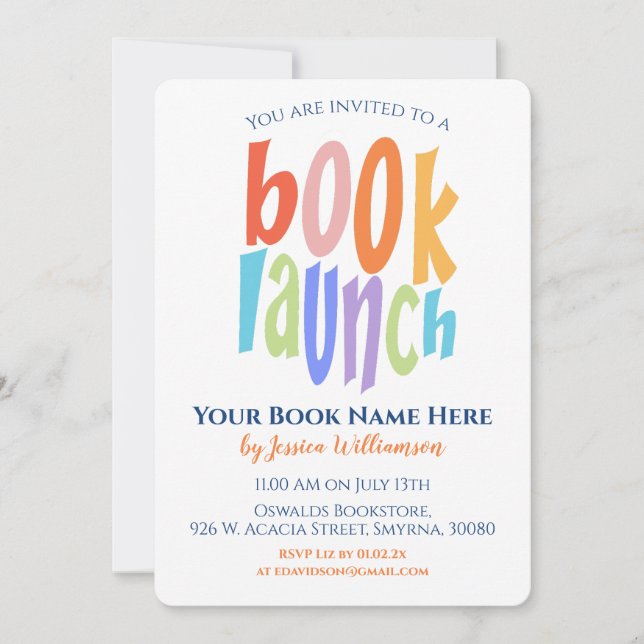 Convites Partido de Assinatura de Lançamento de Livro Moder (Frente)