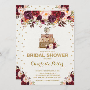 Convites Partido de chá de panela floral rústico das