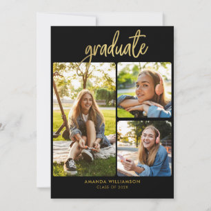 Convites Partido de Colagem de Fotos para Graduação 2025