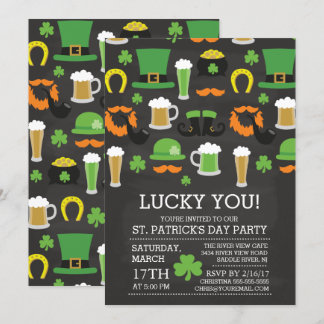 Convites Partido de comensal do Dia de São Patrício do