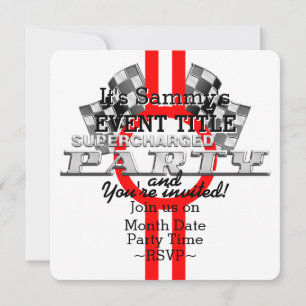 Convites Partido de Desempenho Supercarregado Personalizado