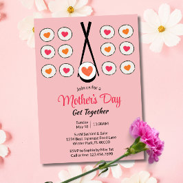 Convites Partido de Eventos Sushi do dia de as mães