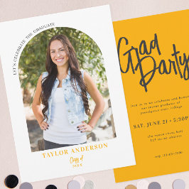 Convites Partido de Formando Amarelo da Foto do Arch de Scr