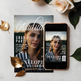 Convites Partido de Formando de Fotos do Cobrir da Revista 