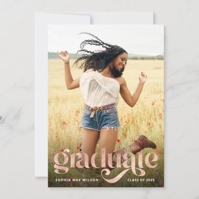 Convites Partido de Formando de Sobreposição Dourada da Típ (Frente)