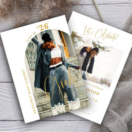 Convites Partido de Formando Mínimo do Script Dourado Moder