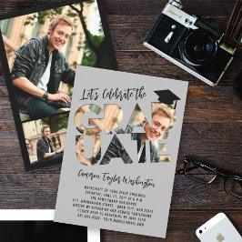 Convites Partido de Fotos para Graduação Moderna do Formand