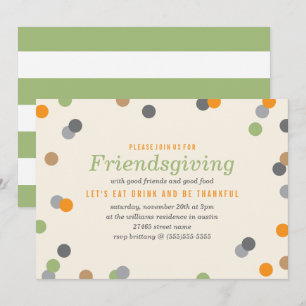 Convites Partido de Friendsgiving dos confetes