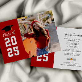 Convites Partido de Graduação de Fotos de Formando Moderno 