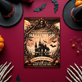 Convites Partido de Halloween Gótico, Casa Huntada Vitorian