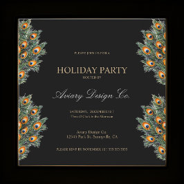 Convites Partido de Natal Corporativo das Penas de Peacock