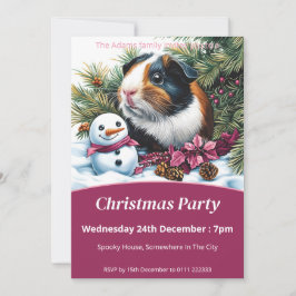 Convites Partido de Natal de Guiné-Porco e Snowman