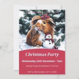 Convites Partido de Natal de Guiné-Porco e Snowman