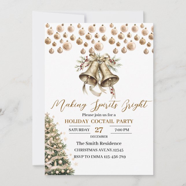 Convites Partido de Natal Elegante Moderno (Frente)