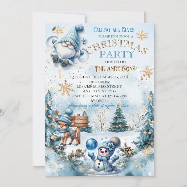 Convites Partido de Natal Elegante Moderno (Frente)